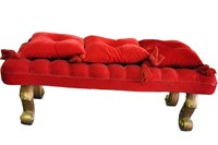 Luxurious Red Velvet Bench