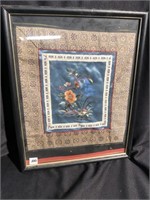 Chinese  ranking patch on silk and framed