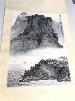 Chinese scroll: A mountain scene, artist signed