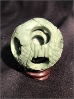 Jade hand carved ball within a ball within a