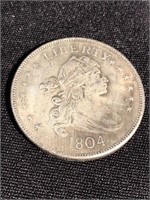 1804 liberty flowing hair dollar reproduction