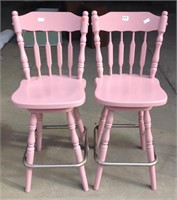 Pair of pink Swivel Bistro Chairs