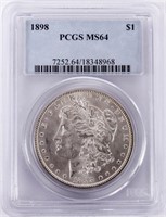 Coin 1898 Morgan Silver Dollar PCGS MS64