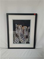 Framed Handmade 3D Zebras Paper Sculpture