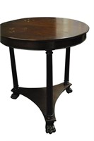 Antique Round Paw Foot Lamp Table