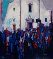 Nicola Simbari "Piazzo Del Duomo" Hand Signed