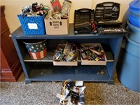 Assorted Tools, Power Inverter & Wood Shelf