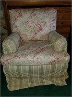 Beautiful Multi Floral and Striped Sofa Chair