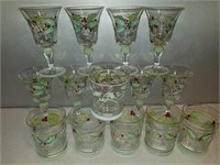 Hand Painted Holiday Cheer Drinking Glasses