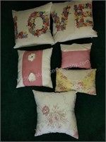 Group of 6 Hand Made Throw Pillows