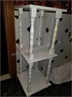 White Two Tier Wooden Whatnot Stand