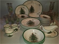 75 Pieces of SPODE England Christmas Tree China