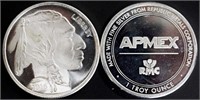Two 1-Ounce Silver Rounds, .999 & .9999