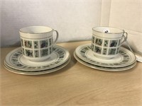 Royal Doulton ‘Tapestry’ 2 cups, saucers &