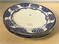 5 ‘York’ Flow Blue Plates
