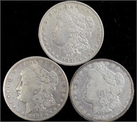3 Morgan Silver Half Dollars CHOICE
