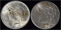 2 1922 Peace Silver Dollars CHOICE
