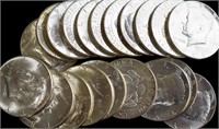 Coins - Roll - AU and BU 1964 Kennedy Half Dollars