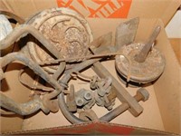 ANTIQUE CAST IRON STOVE PLATES, AX HEADS