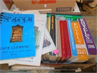 FANTASTIC LOT OF REFERENCE BOOKS, TINS, BOTTLES,