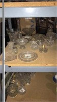 19 pieces of pressed glass