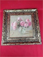 Framed and Artist Signed Floral Oil Painting