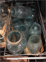 green glass canning jars