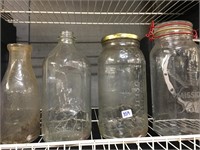 vlassic/mission/assorted glass bottles