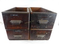 Lot Of 4 Antique Drawers Very Cool Handles