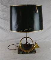 Decorative Lamp W/ Round Bugle Horn & Fox Book