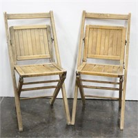 Pair of Antique Wooden Folding Chairs-Pat. 1893