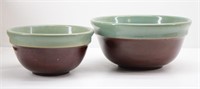 (2) RED WING Stoneware Pottery Mixing Bowls