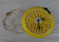 Vintage Lemon Wall Hanging Clock Ingraham