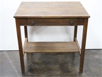 Antique Oak Arts & Crafts Style Writing Desk