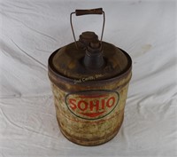 Vintage Sohio Metal Gas Can Oil Auto Advertising