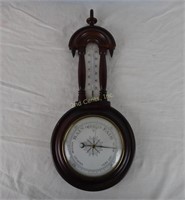 Vintage Weather Station Therometer Barometer Wood