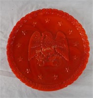 Fenton Glass Red Plate Webster Plate