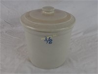 Vintage 1/2 Crock Stoneware W/ Lid