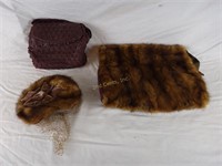 Vintage Fur Lot Edythe Hat Hand Warmer & Purs