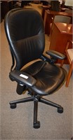 STEELCASE BLACK LEATHER "LEAP" CHAIR