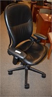 STEELCASE BLACK LEATHER "LEAP" CHAIR