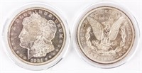 Coin 2 Morgan Silver Dollars 1921 in Almost Unc.