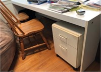 Modern office desk, two-drawer filing cabinet, (2)