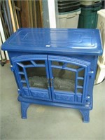 Twin Star Blue Metal Electric Indoor Fireplace