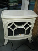 Twin Star White Metal Electric Indoor Fireplace
