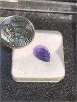 Faceted pear shaped amethyst