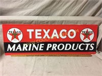 Nostalgic tin Texaco Marine Products ad sign
