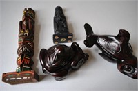 2 Boma Spirit Sculptures, 2 Totem Poles