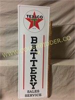 Nostalgic Texaco battery tin advertising sign