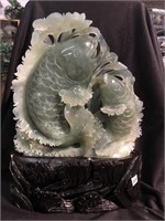 Fantastic hand carved Koi made of beautiful green